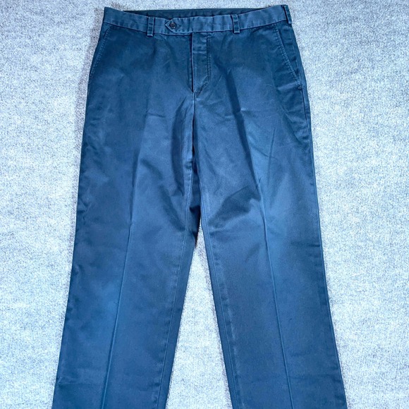 Jos. A. Bank Traveler Pants Men 34x32 Blue Flat Front Original Fit Cotton #AB475 - Picture 3 of 12